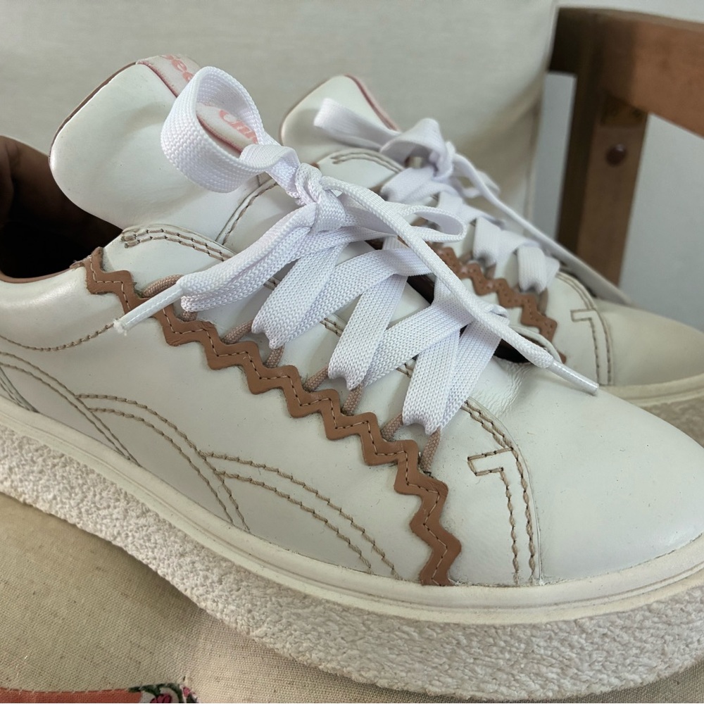 See By Chloe White and Tan Sneakers